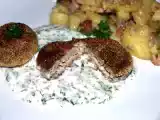 Rezept Karpfenklößchen mit kartoffelsalat und joghurt-dip
