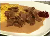 Rezept Hirschgeschnetzeltes in preiselbeerrahm an butterspätzle