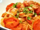 Rezept Spaghetti mit shrimps, kirschtomaten & knoblauch