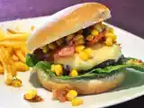 Rezept Cheeseburger mit bacon-mais-topping