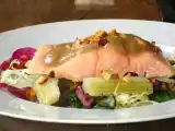 Rezept Lachs aus dem backofen mit karden und schwarzbier-apfelsauce