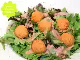 Rezept Linsen couscous bällchen auf blattsalat