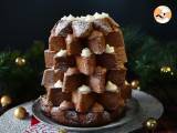 Rezept Pandoro-brioche gefüllt mit nutella- und vanillecreme in form eines weihnachtsbaums