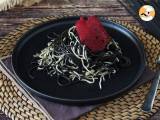 Rezept Schwarze spaghetti mit knoblauch und gulasch. nudeln al nero di seppia