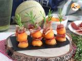 Rezept Aperitifspieße melone, schinken, rosmarin