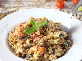 Rezept Cremiger dinkelsalat mit zucchini, auberginen und kirschtomaten