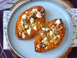 Rezept Süßkartoffel aus dem ofen mit ei und feta : einfach und vegetarisch