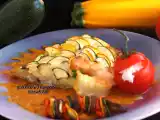 Rezept Zackenbarsch mit zucchinischuppen auf ratatouillesauce