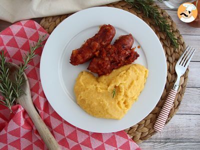 Rezept Diots de savoie mit comté-polenta