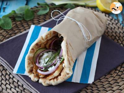 Rezept Gyros mit halloumi, das griechische sandwich in einer vegetarischen version!