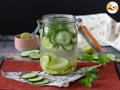 Rezept Wasser mit gurken-, limetten-, minze- und ingwer-geschmack