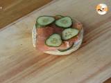 Bagel mit Lachs, Gurke und Frischkäse - Zubereitung Schritt 3