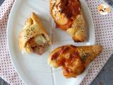 Pizzabrötchen, gefüllt mit Tomatensoße, Schinken und Mozzarella - Zubereitung Schritt 8