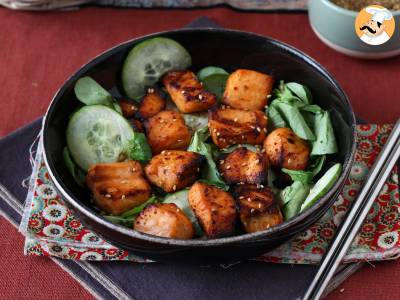 Air fryer Lachshäppchen mit asiatischer Marinade