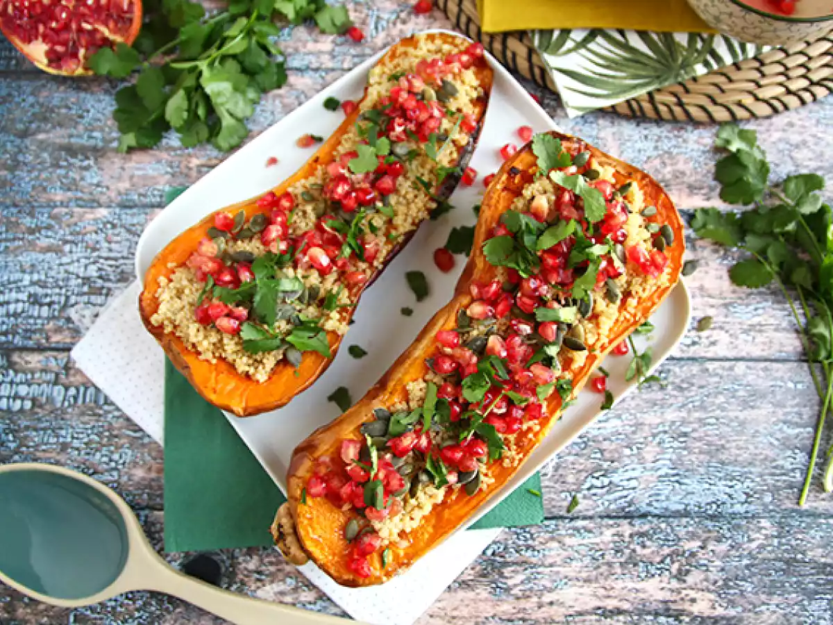 Butternut gefüllt mit Quinoa und Granatapfel - foto 3