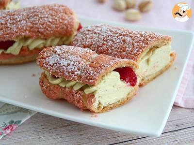 Eclairs mit Pistaziencreme und Himbeeren - foto 4