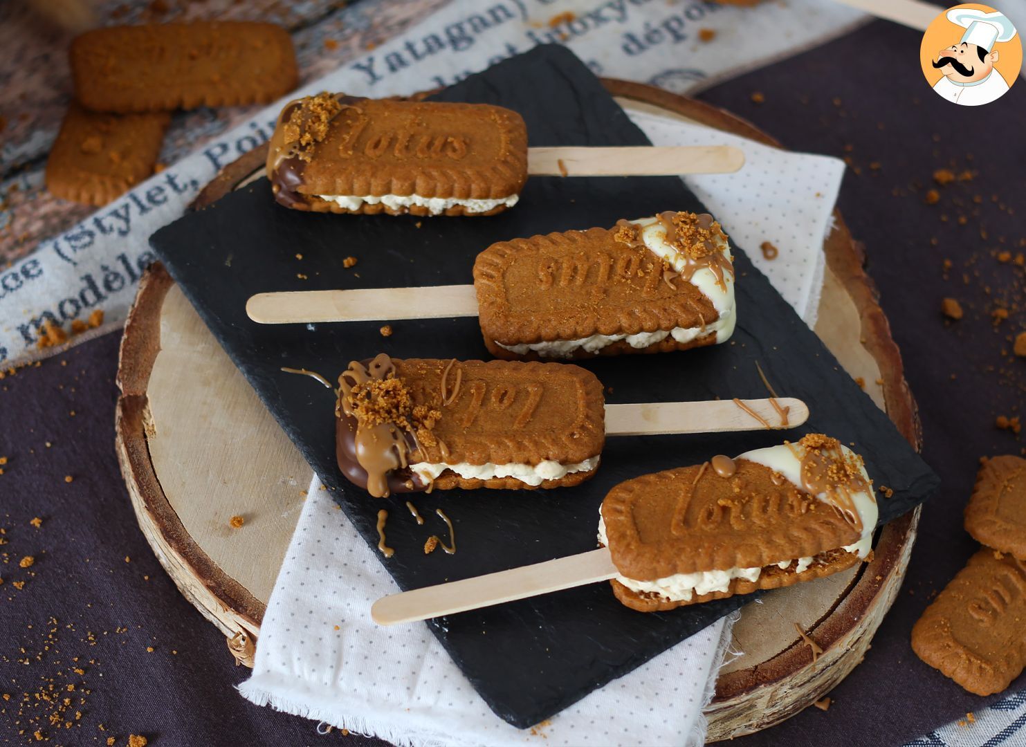 Eiscreme-sandwiches mit spekulatius - Rezept Petitchef