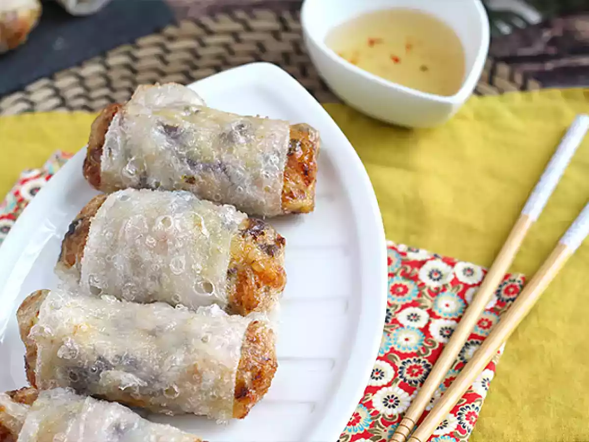 Frühlingsrollen mit Garnelen und Pilzen - foto 2