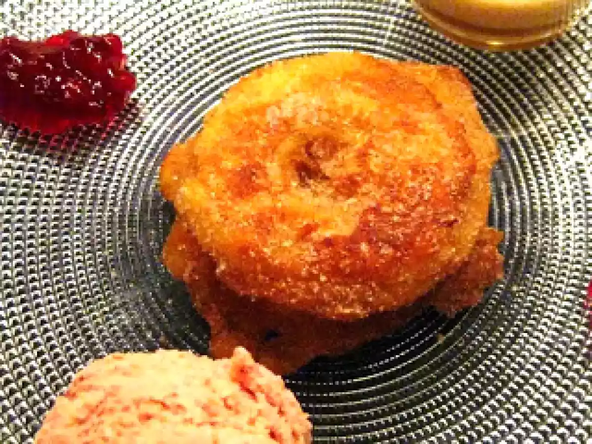 Für P. - Gebackene Apfelküchlein mit Preiselbeereis und Portweinsabayon - foto 2