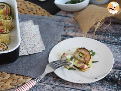 Gebackene Zucchiniröllchen mit Schinken und Scamorza-Käse - foto 4