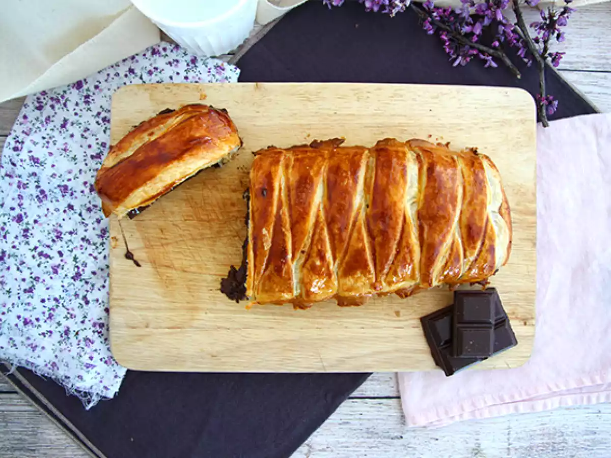 Geflochtener Schokoladenblätterteig - foto 4