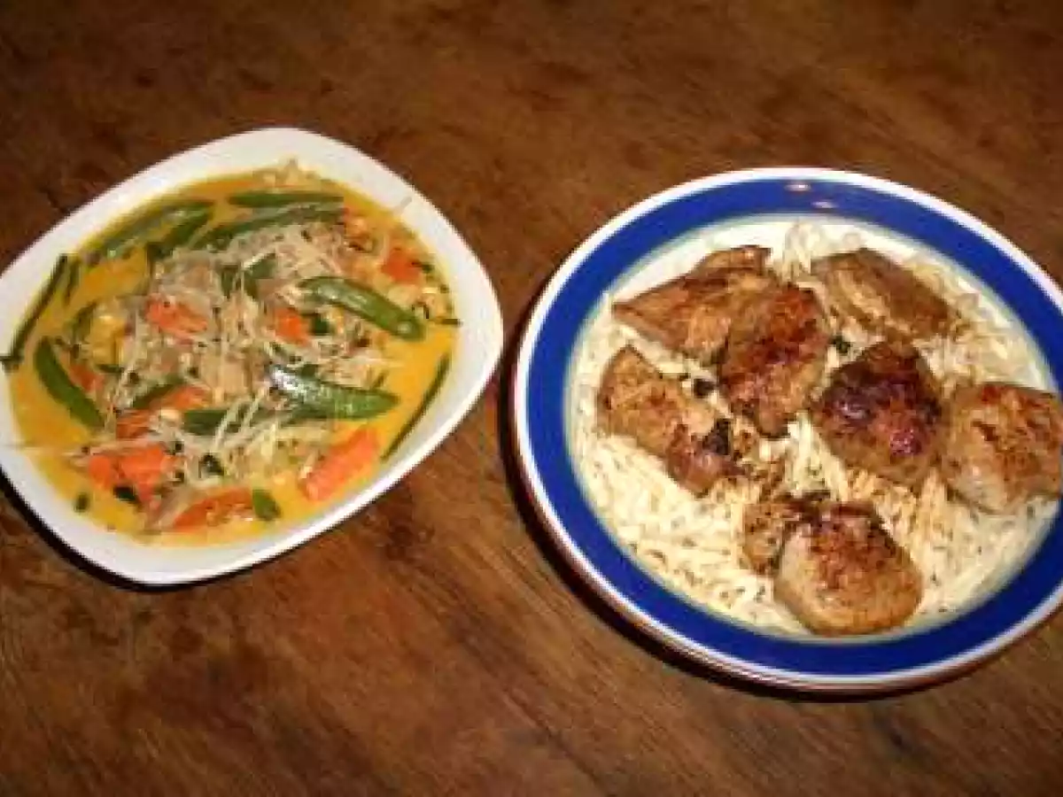 Gemüse mit Reiswein & Sojasoße, Schweinefilet und Asiatische Eie - foto 2