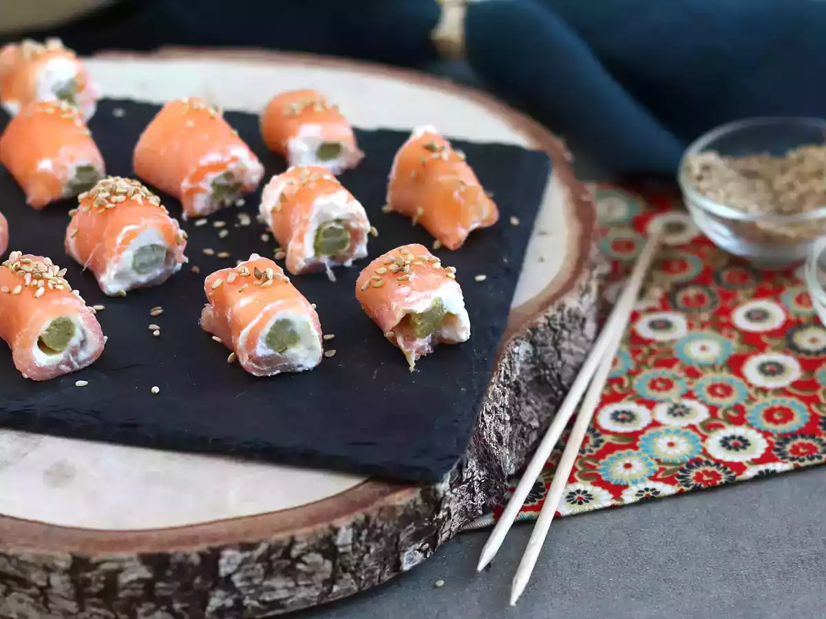 Gerollter Lachs mit Ziegenkäse und Spargel - foto 5