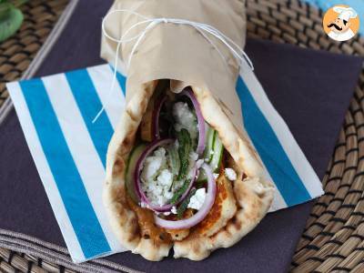 Gyros mit Halloumi, das griechische Sandwich in einer vegetarischen Version! - foto 5