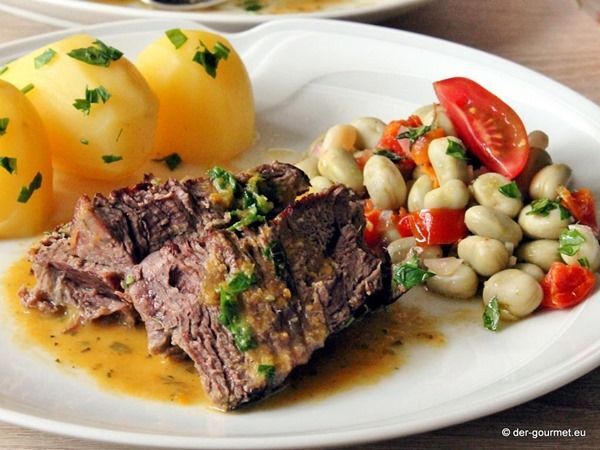 Italienischer schmorbraten an bohnensalat - Rezept Petitchef