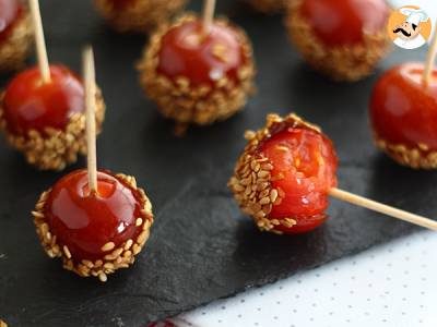 Karamellisierte Kirschtomaten mit Sesamsamen oder Liebestomaten - foto 3