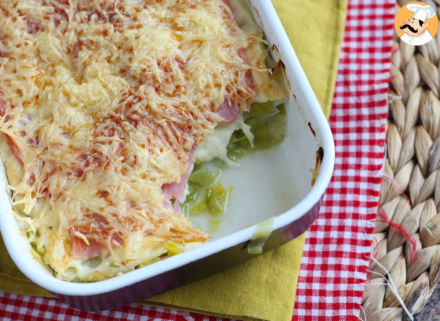 Lauchgratin mit schinken und käse - Rezept Petitchef