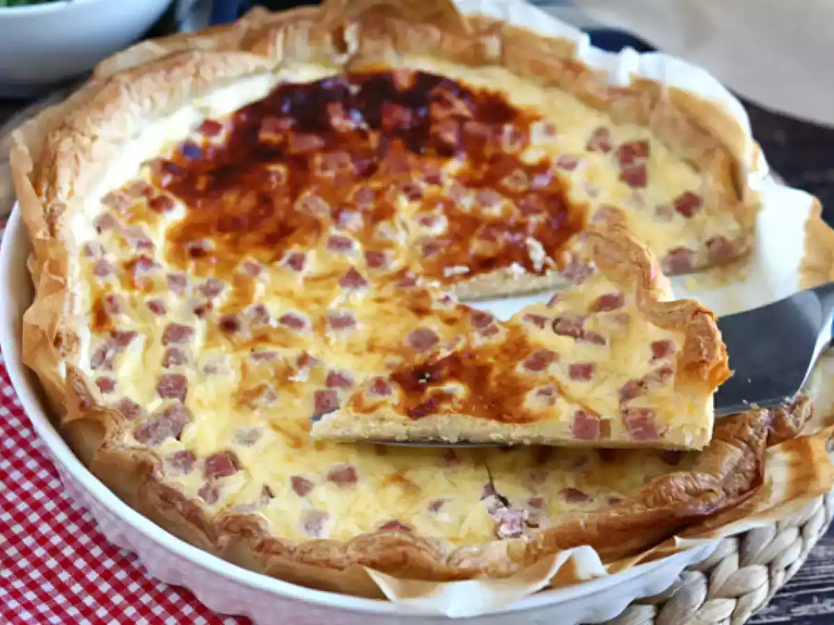 Leichte Quiche mit Schinken, Käse und Joghurt! - foto 3