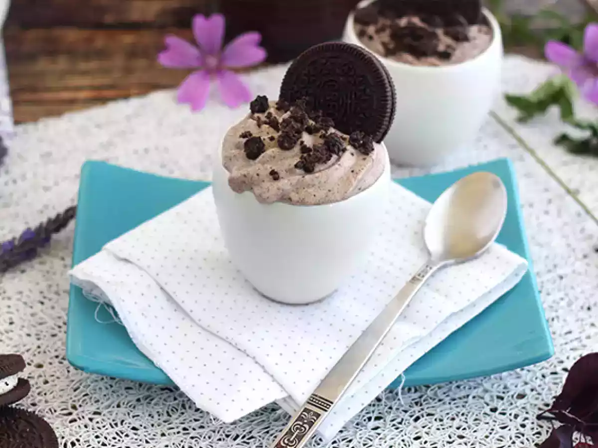 Mousse mit Oreo-Keksen