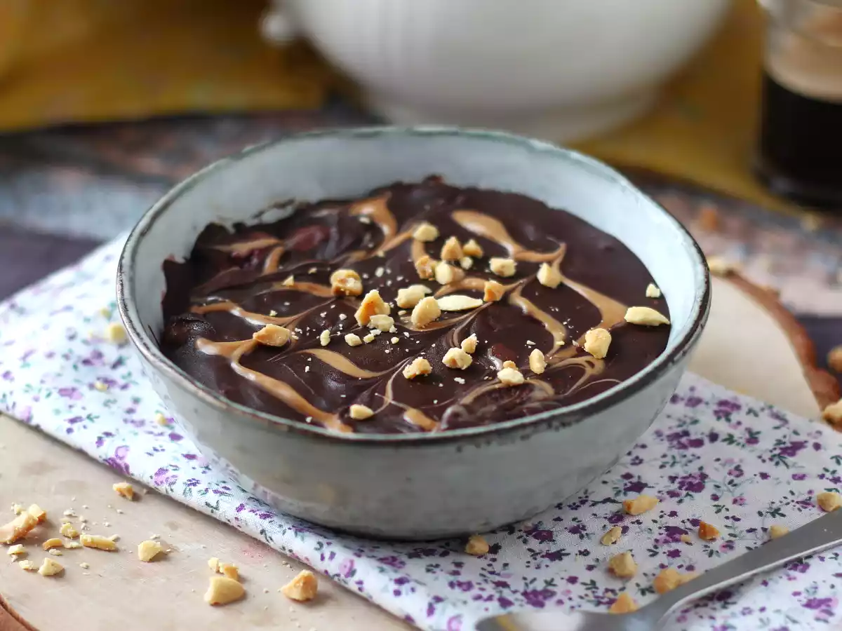 Overnight oat rote Früchte und Schokolade, ein gesundes und sättigendes Frühstück! - foto 6