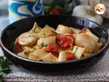 Pasta mit Jakobsmuscheln, ein eleganter erster Gang mit Meeresfrüchten, foto 1