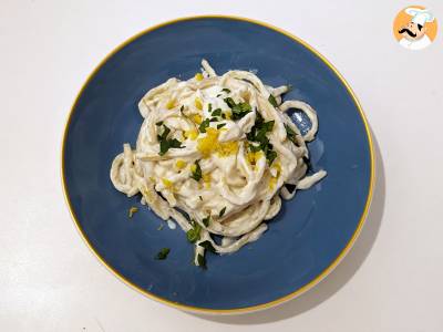 Pasta mit Ricotta und Zitrone, ein delikater erster Gang, der sehr einfach zuzubereiten ist! - foto 2