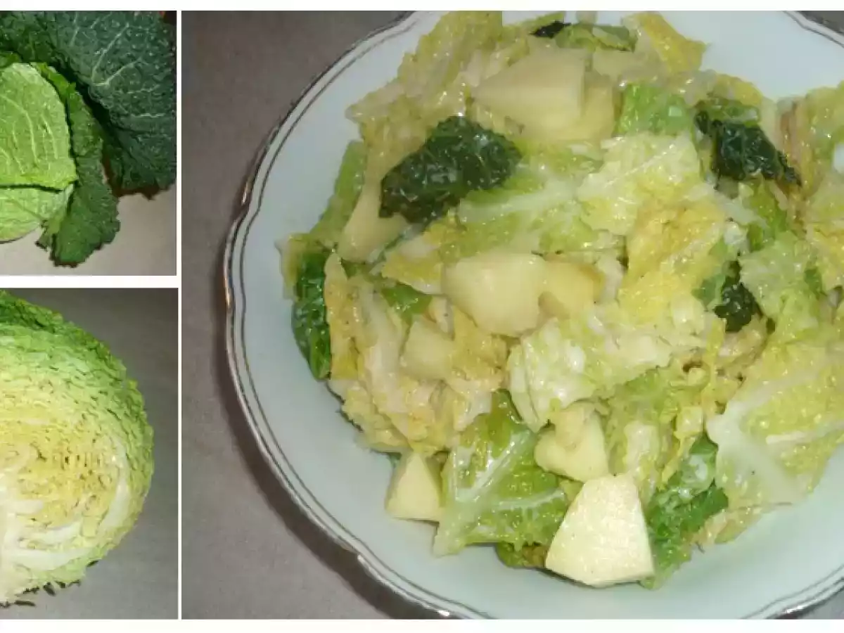 Pomme et chou vert avec du raifort