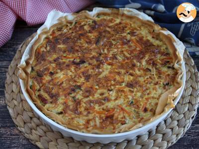 Quiche mit Gemüse und Speck, die allen schmeckt!