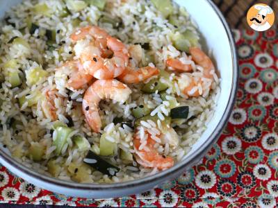 Reissalat mit Garnelen, Zucchini und Ingwer - foto 4