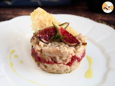 Risotto mit Feigen, Gorgonzola und Schinken