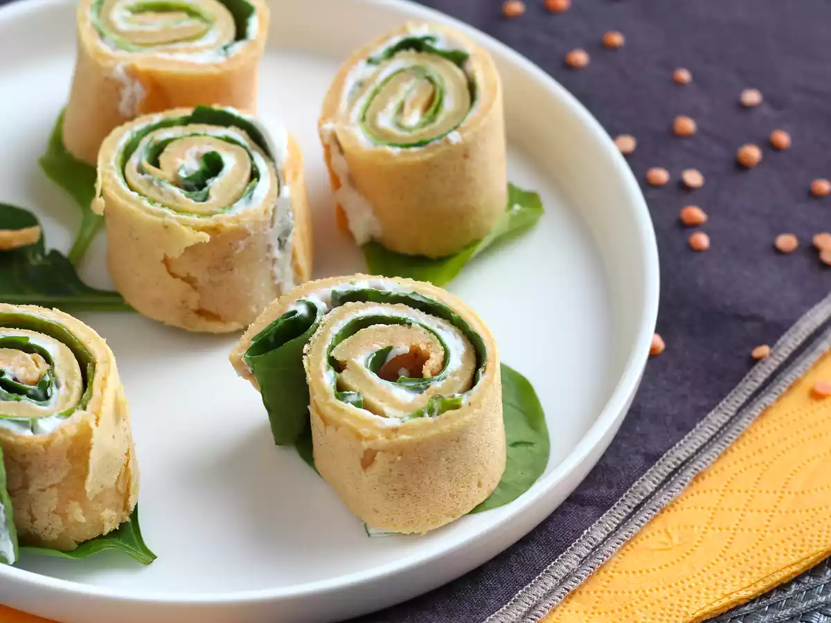 Rote Linsenpfannkuchen - Mit nur 2 Zutaten!