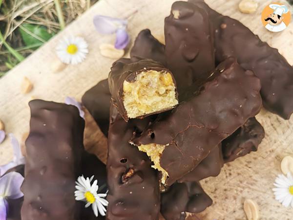 Selbstgemachte Snickers in veganer und glutenfreier Version