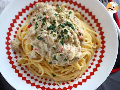 Spaghetti mit Auberginen-Carbonara