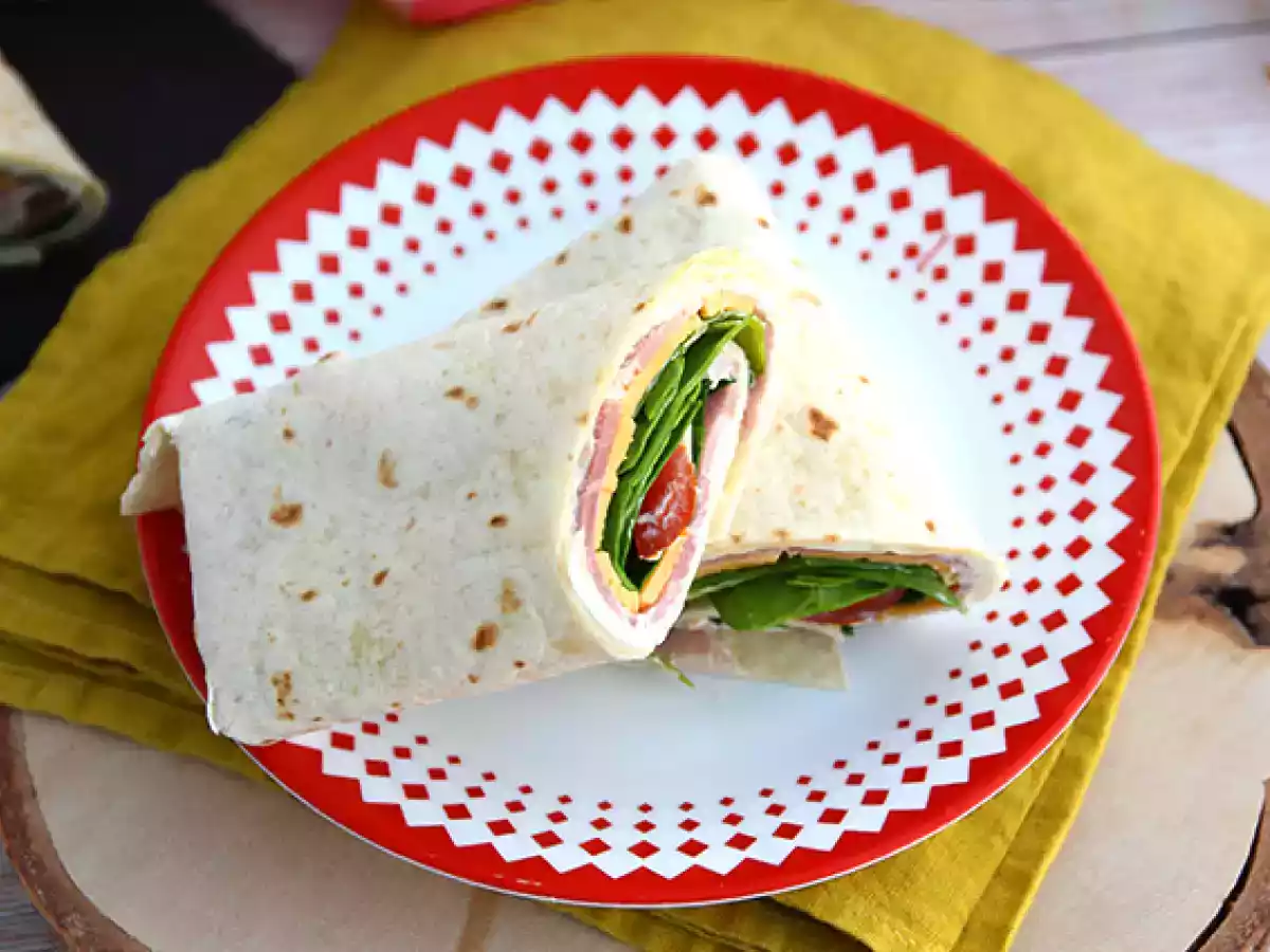 Spinat-Cheddar-Schinken-Wraps - foto 2