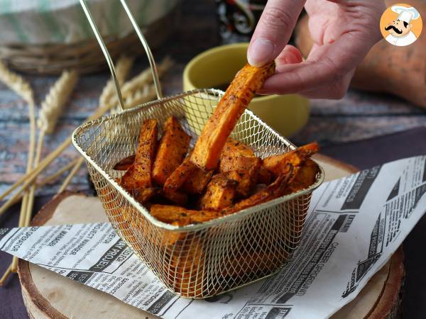 Süßkartoffelchips im Air Fryer, für ein knusprig-moosiges Ergebnis!