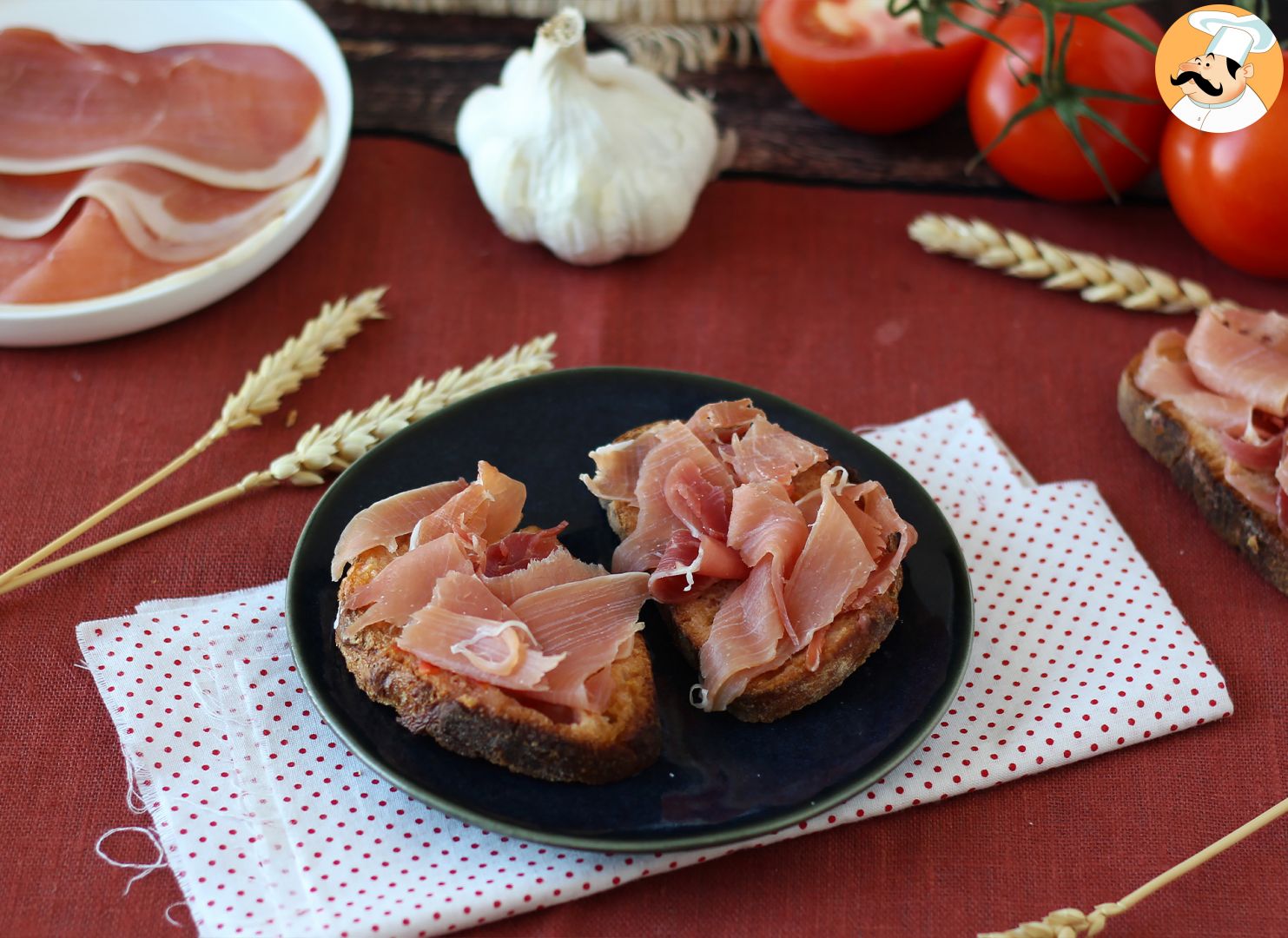 Tartine tomaten und serrano-schinken - Rezept Petitchef