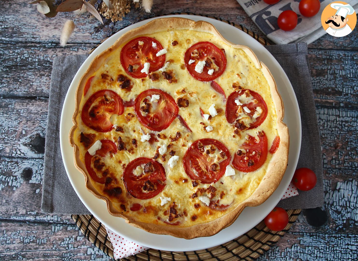 Vegetarische feta-tomaten-quiche, perfekt für ein picknick! - Rezept ...