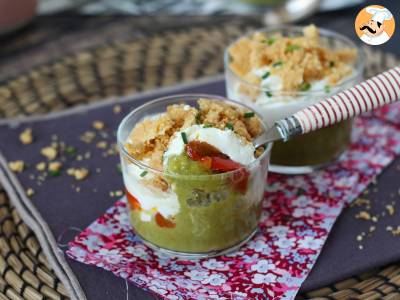 Vegetarische Gläser: Erbsencreme, Parmesanstreusel und Mascarponecreme - foto 8