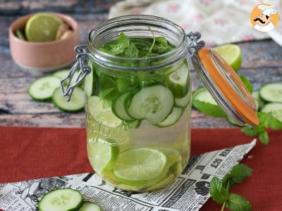 Wasser mit Gurken-, Limetten-, Minze- und Ingwer-Geschmack - foto 3